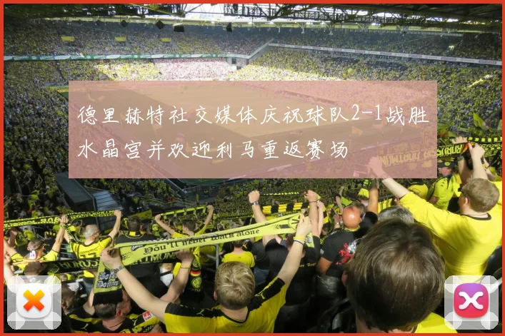 德里赫特社交媒体庆祝球队2-1战胜水晶宫并欢迎利马重返赛场